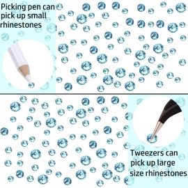 LPBeads 3456 Pieces 6 Sizes Aquamarine Flat Back Round Crystal Rhinestones for Crafts Nails Art Face Makeup Clothes DIY with Pick Up Tweezers and Picking Pen LPBeads 3456 Pieces 6 Sizes Aquamarine Flat Back Round Crystal Rhinestones for Crafts Nails Art Face Makeup Clothes DIY with Pick Up Tweezers and Picking Pen