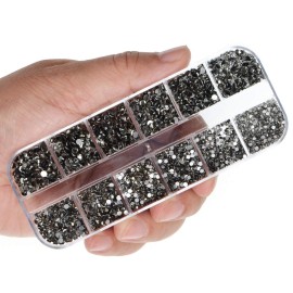 LPBeads 3456 Pieces 6 Sizes Transparent Black Flat Back Round Crystal Rhinestones for Crafts Nails Art Face Makeup Clothes DIY with Pick Up Tweezers and Picking Pen LPBeads 3456 Pieces 6 Sizes Transparent Black Flat Back Round Crystal Rhinestones for Crafts Nails Art Face Makeup Clothes DIY with Pick Up Tweezers and Picking Pen