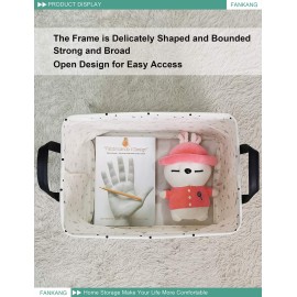 FANKANG Storage Basket,Nursery Hamper Canvas Laundry Basket Foldable with Waterproof PE Coating Storage, Office, Bedroom, Clothes,Toys (Rec-Star)