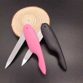 2 Pieces Double-sided Stainless Steel Foldable Nail Files Manicure Pedicure Tools Files Folding Pocket Size Nail File For Shaping and Smoothing Finger and Toenails (Pink, Black)