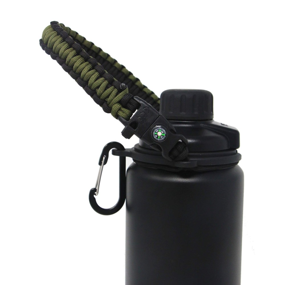 One MissionX Paracord Handle Compatible with Yeti Rambler 36oz 26oz 18oz 12oz 46oz Water Bottles, Durable Carrier Strap - Holder(Army Green/Comp+Starter)