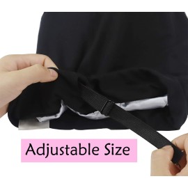 SAYMRE Large Satin Lined Bonnet Silky Hair Wrap Sleep Cap - Adjustable Beanie Slouchy Hats Bonnets for Women Long,Curly Hair (XX-Large, Black) SAYMRE Large Satin Lined Bonnet Silky Hair Wrap Sleep Cap - Adjustable Beanie Slouchy Hats Bonnets for Women Long,Curly Hair (XX-Large, Black)