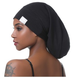 SAYMRE Large Satin Lined Bonnet Silky Hair Wrap Sleep Cap - Adjustable Beanie Slouchy Hats Bonnets for Women Long,Curly Hair (XX-Large, Black) SAYMRE Large Satin Lined Bonnet Silky Hair Wrap Sleep Cap - Adjustable Beanie Slouchy Hats Bonnets for Women Long,Curly Hair (XX-Large, Black)