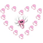 Fenshine 100 PCS Lash Glue Holder Glue Ring Cups Lash Extension Volume Lashes Quick Blossom Cups for Eyelash Extension Supply, 2 Methods of Use (Pink)