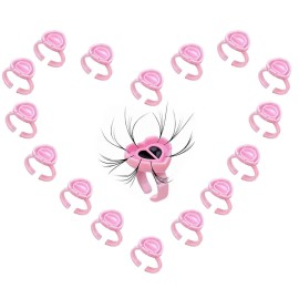 Fenshine 100 PCS Lash Glue Holder Glue Ring Cups Lash Extension Volume Lashes Quick Blossom Cups for Eyelash Extension Supply, 2 Methods of Use (Pink)