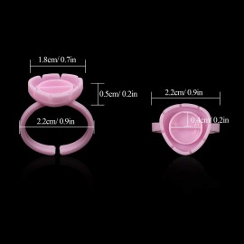 Fenshine 100 PCS Lash Glue Holder Glue Ring Cups Lash Extension Volume Lashes Quick Blossom Cups for Eyelash Extension Supply, 2 Methods of Use (Pink)