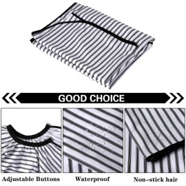 FEBSNOW Professional Hair Cutting Cape with Neck Duster Brush, Salon Barber Cape, Hair Cutting Accessories (Stripe) FEBSNOW Professional Hair Cutting Cape with Neck Duster Brush, Salon Barber Cape, Hair Cutting Accessories (Stripe)