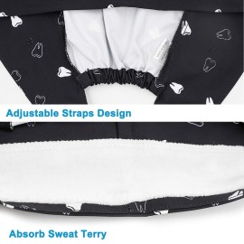 LUCKYBUNNY 3PCS Cute Teeth Working Cap with Button, Women Men Breathable Lace Up Sweatband Work Hat Hair Cover (Cute Tooth)