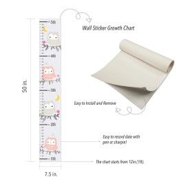 Owl Wall Sticker Growth Chart for Kids, Height Chart for Girl, Growth Chart Sticker, Growth Chart Wall Decal