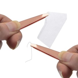 2 Pieces Multifunctional Eyebrow Tweezers with Eyebrow Comb False Eyelashes Applicator Tool Makeup Grooming Tool for Eyebrows or Facial Hair(Rose Gold)