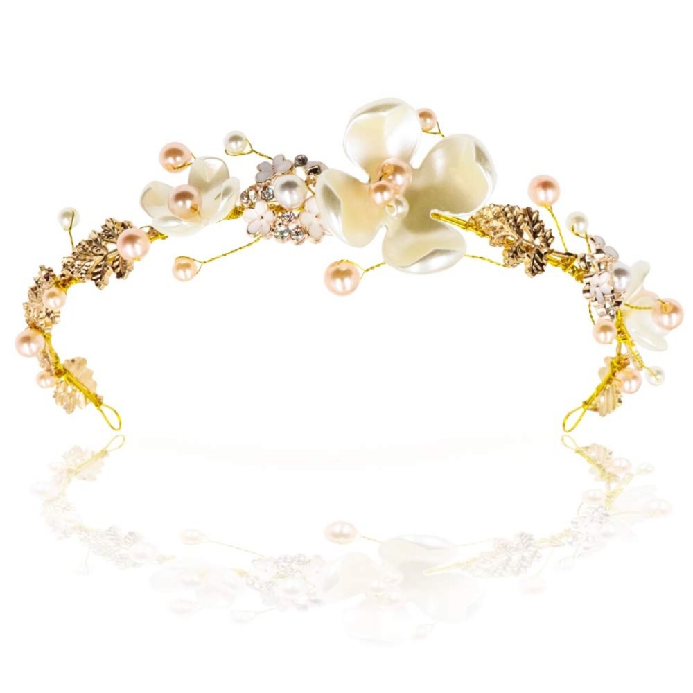 NODG Gold Tiaras for women Pearl Bride Crowns Wedding Headpiece Gold Flower Bridal Hair Piece Princess Leaf Headdress Birthday Party Prom for Women NODG Gold Tiaras for women Pearl Bride Crowns Wedding Headpiece Gold Flower Bridal Hair Piece Princess Leaf Headdress Birthday Party Prom for Women