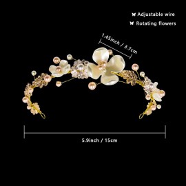 NODG Gold Tiaras for women Pearl Bride Crowns Wedding Headpiece Gold Flower Bridal Hair Piece Princess Leaf Headdress Birthday Party Prom for Women NODG Gold Tiaras for women Pearl Bride Crowns Wedding Headpiece Gold Flower Bridal Hair Piece Princess Leaf Headdress Birthday Party Prom for Women