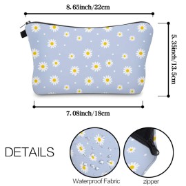 Aiphamy Cute Travel Makeup Bag Cosmetic Bag Small Pouch Gift for Women (Daisy 1)