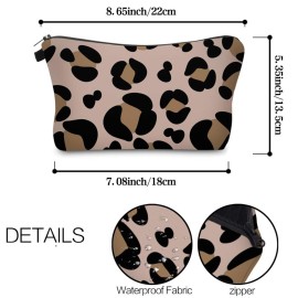 Aiphamy Cute Travel Makeup Bag Cosmetic Bag Small Pouch Gift for Women (Big Leopard)