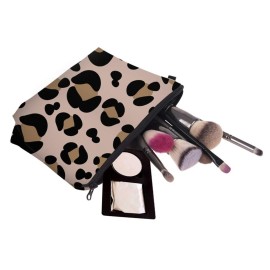 Aiphamy Cute Travel Makeup Bag Cosmetic Bag Small Pouch Gift for Women (Big Leopard)