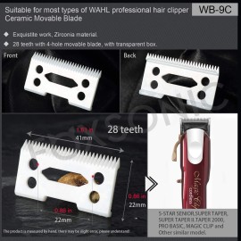 FOXSONIC Professional Ceramic Clipper Blades, 2-Hole, 2-Piece Set, Fits Wahl Senior Cordless Clipper, White