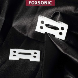 FOXSONIC Professional Ceramic Clipper Blades, 2-Hole, 2-Piece Set, Fits Wahl Senior Cordless Clipper, White