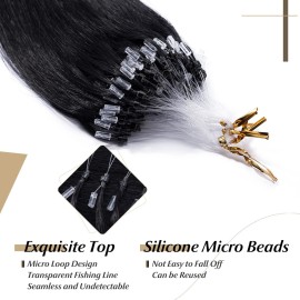 SEGO Micro Beads Hair Extensions Human Hair Micro Loop Human Hair Extensions Natural Straight Micro Ring Hair Extensions Cold Fusion 50g/pack 100 Strands 14/16/18/20/22/24 Inches SEGO Micro Beads Hair Extensions Human Hair Micro Loop Human Hair Extensions Natural Straight Micro Ring Hair Extensions Cold Fusion 50g/pack 100 Strands 14/16/18/20/22/24 Inches