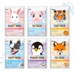 Epielle Animal Character Sheet Masks | Korean Beauty Masks for All Skin Types | Pack of 6 | Face Mask, Birthday Party Gift, Girls\' Night, Spa Day, Spa Night | Korean Skincare, Easter Gift