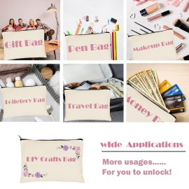 Koolmox Canvas Zipper Pouch Bulk, 20 Pack 9x7\'\' Large Canvas Makeup Bags Plain for Women to Personalize Decorate Tie Dye Vinyl Print into Cosmetic Bags Travel Toiletry Pouch Pen Coin Bag Koolmox Canvas Zipper Pouch Bulk, 20 Pack 9x7\'\' Large Canvas Makeup Bags Plain for Women to Personalize Decorate Tie Dye Vinyl Print into Cosmetic Bags Travel Toiletry Pouch Pen Coin Bag