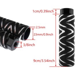 Zelerdo 4 Pack Aluminum Alloy Bike Pegs Foot Pedals Backseats Stands Fit 3/8 inch Axles (Black Mixed Silver, 100x28 mm)