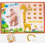 Baby Monthly Milestone Blanket - Large 60x40 Memory Blanket w/Growth Tracker, Soft Fleece First Year for Girl, Boy, Monthly Nursery Swaddling Blankets for Newborn Beautiful Shower Gift