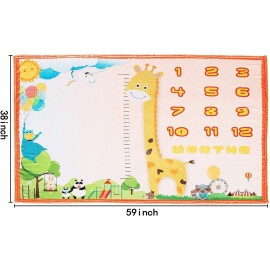 Baby Monthly Milestone Blanket - Large 60x40 Memory Blanket w/Growth Tracker, Soft Fleece First Year for Girl, Boy, Monthly Nursery Swaddling Blankets for Newborn Beautiful Shower Gift