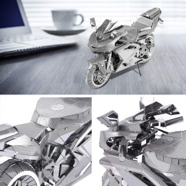 Piececool 3D Metal Puzzles for Adults, DIY 3D Motorcycle Model Kits, Brain Teaser Puzzles for Teen Students Men Craft Kits Toys, Great Birthday Gifts, 72 Pcs