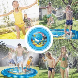 Mademax Upgraded 79 Splash Pad, Sprinkler & Splash Play Mat, Inflatable Summer Outdoor Sprinkler Pad Water Toys Fun for Children, Infants, Toddlers, Boys, Girls and Kids