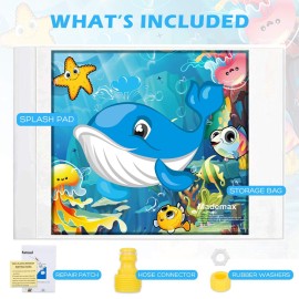 Mademax Upgraded 79 Splash Pad, Sprinkler & Splash Play Mat, Inflatable Summer Outdoor Sprinkler Pad Water Toys Fun for Children, Infants, Toddlers, Boys, Girls and Kids