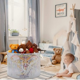visesunny Storage Basket Indian Painted Elephant Spotted Nursery Hamper Basket Clothes Toy Storage Organizer Bin Box Collapsible Laundry Bag for Kid Room,Playroom,Bathroom,Living Room,Dorm,Office
