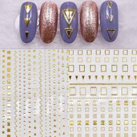 JAKSSO 12 Sheets 3D Metallic Nail Stickers for Women Gold Silver Nail Decals Adhesive Nail Art Stickers for Acrylic Nails Manicure DIY and Nail Salon JAKSSO 12 Sheets 3D Metallic Nail Stickers for Women Gold Silver Nail Decals Adhesive Nail Art Stickers for Acrylic Nails Manicure DIY and Nail Salon