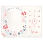 Hudson Baby Unisex Baby Plush Holiday and Milestone Blanket, Girl Adventure Awaits, One Size