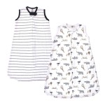 Hudson Baby Unisex Baby Cotton Sleeveless Wearable Sleeping Bag, Sack, Blanket, Modern Neutral Safari, 6-12 Months