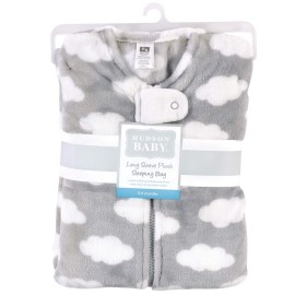Hudson Baby Unisex Baby Plush Sleeping Bag, Sack, Blanket, Gray Clouds, 12-18 Months