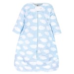 Hudson Baby Unisex Baby Plush Sleeping Bag, Sack, Blanket, Blue Clouds, 6-12 Months