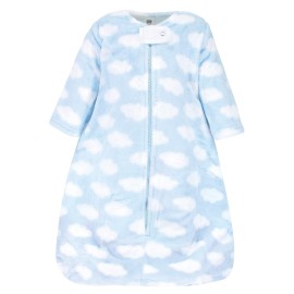 Hudson Baby Unisex Baby Plush Sleeping Bag, Sack, Blanket, Blue Clouds, 6-12 Months