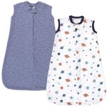 Hudson Baby Unisex Baby Premium Quilted Sleeveless Sleeping Bag and Wearable Blanket, Space, 0-6 Months