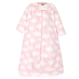 Hudson Baby Unisex Baby Plush Sleeping Bag, Sack, Blanket, Pink Clouds, 6-12 Months