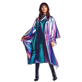 Betty Dain The Aurora Collection All Purpose Cape, 54 W x 65 L, Water & Chemical Proof, Machine Washable, Adjustable Snap Closure, Matches Other The Aurora Collection Products, Holographic Design