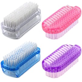 Nail Brush Two Sided Fingernail Scrub Brush Hand Cleaning Brushes Soft Stiff Bristles Nails Toes scrubber for Men Women Kids,4 PCS