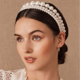 Aimimer Bridal Pearl Headband 3 Pcs Vintage Large Pearl Tiara Crown Ivory Simulated Pearl Hair Hoop for Wedding Prom Party Hair Jewelry for Women and Girls Aimimer Bridal Pearl Headband 3 Pcs Vintage Large Pearl Tiara Crown Ivory Simulated Pearl Hair Hoop for Wedding Prom Party Hair Jewelry for Women and Girls