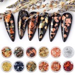 MEILINDS Nail Art Foil Sticker Holographic Acrylic Paillette Colorful Flakes Glitter Chip DIY Decals Decoration 12 Boxes