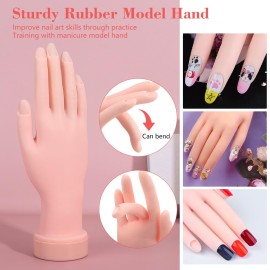 Professional Acrylic Nail Kit - Practice Hand Set with Powder, Brush, DIY Starter Kit for Beginners with tips, glue, and glitter Professional Acrylic Nail Kit - Practice Hand Set with Powder, Brush, DIY Starter Kit for Beginners with tips, glue, and glitter