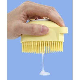 WmcyWell 80ml Silicone Massage Exfoliating Bath Shower Brush with Soap Dispenser Bath & Body Brushes Wash Scrubber Deep Cleaning for Women Men Children