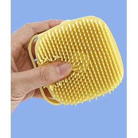 WmcyWell 80ml Silicone Massage Exfoliating Bath Shower Brush with Soap Dispenser Bath & Body Brushes Wash Scrubber Deep Cleaning for Women Men Children