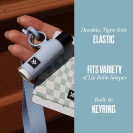 Thread Wallets Elastic Lip Balm and Gloss Holder Keychain (Black)