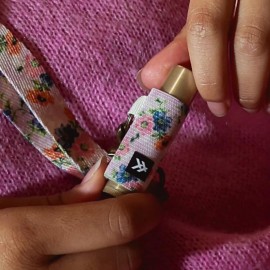 Thread Wallets Elastic Lip Balm and Gloss Holder Keychain (Black)