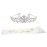 2Pcs Prom Queen Sash and Tiara Set Rhinestone Crystal Tiara Crown for Birthday Weddding Graduate Party Accessories