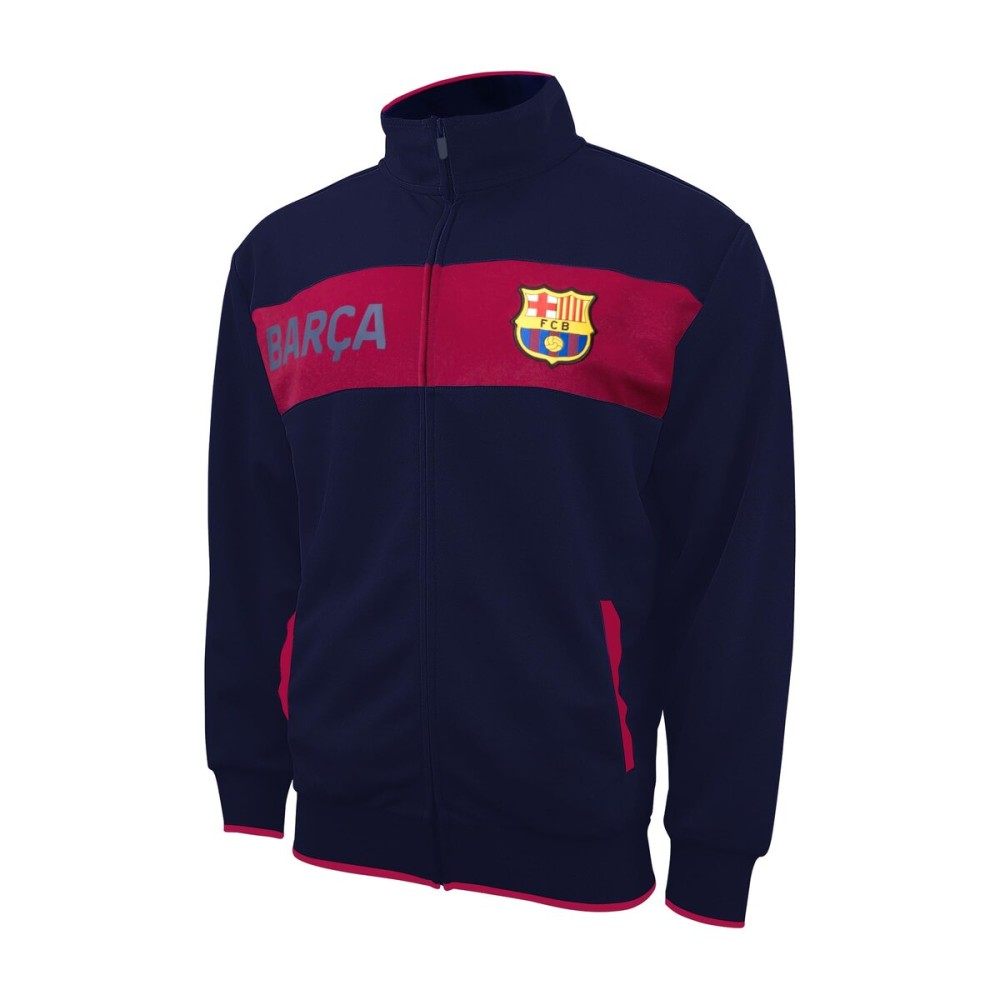 Icon Sports FC Barcelona Soccer Track Jacket - Officially Licensed Unisex Zip-Up Outerwear Navy S